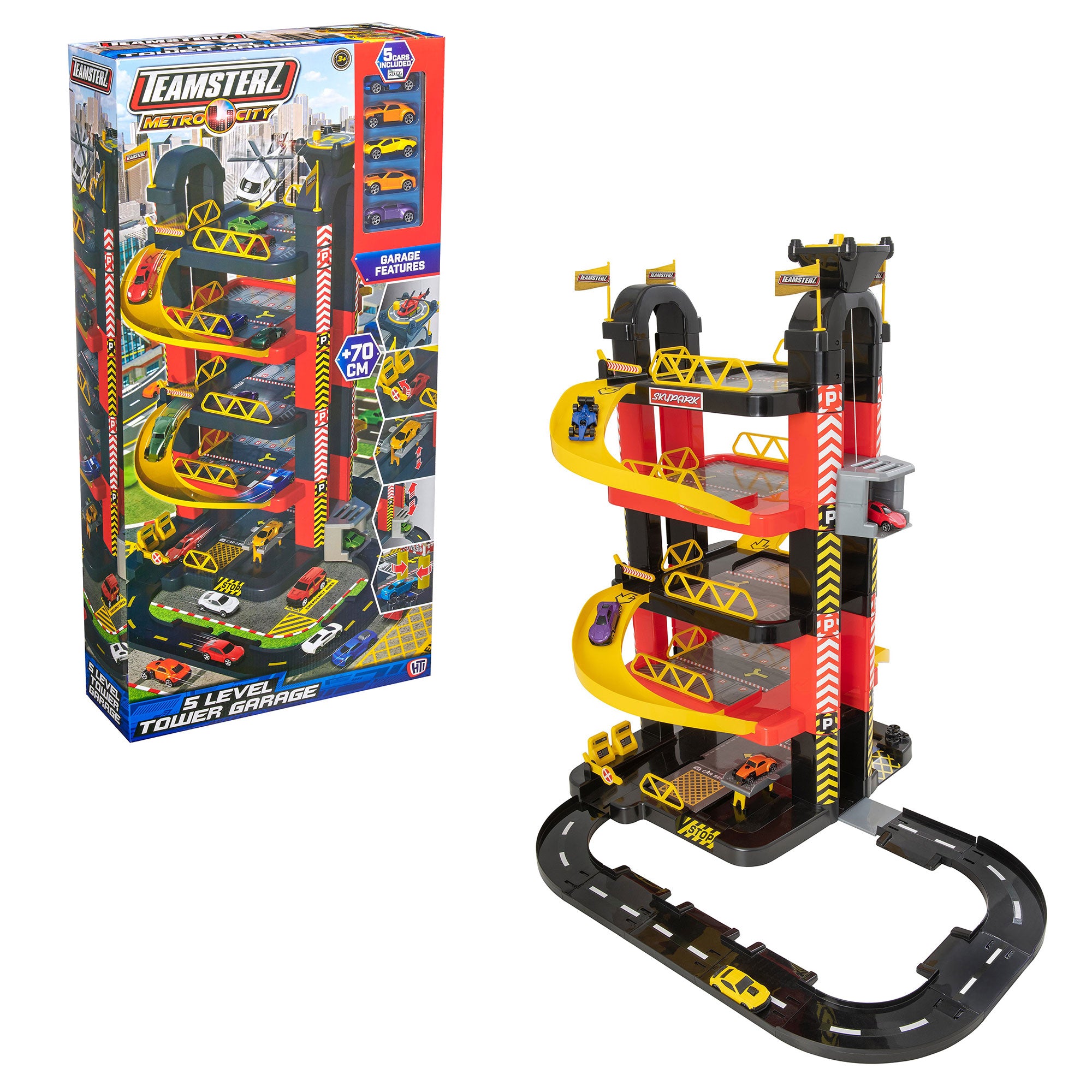 Teamsterz Metro City 5 Level Tower Garage - Includes 5 Die Cast Cars Cars & Transporters
