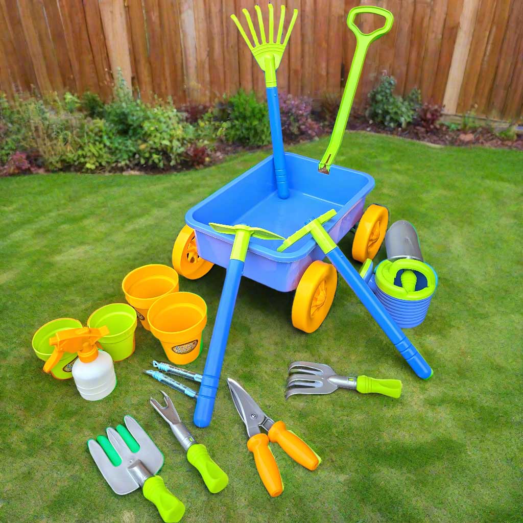 Childrens Gardening Trolley - 16 Accessories Included