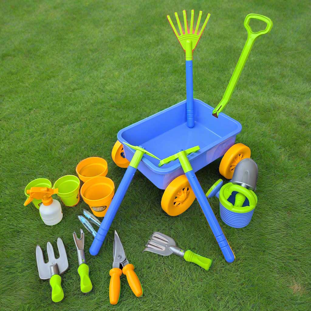 Childrens Gardening Trolley - 16 Accessories Included