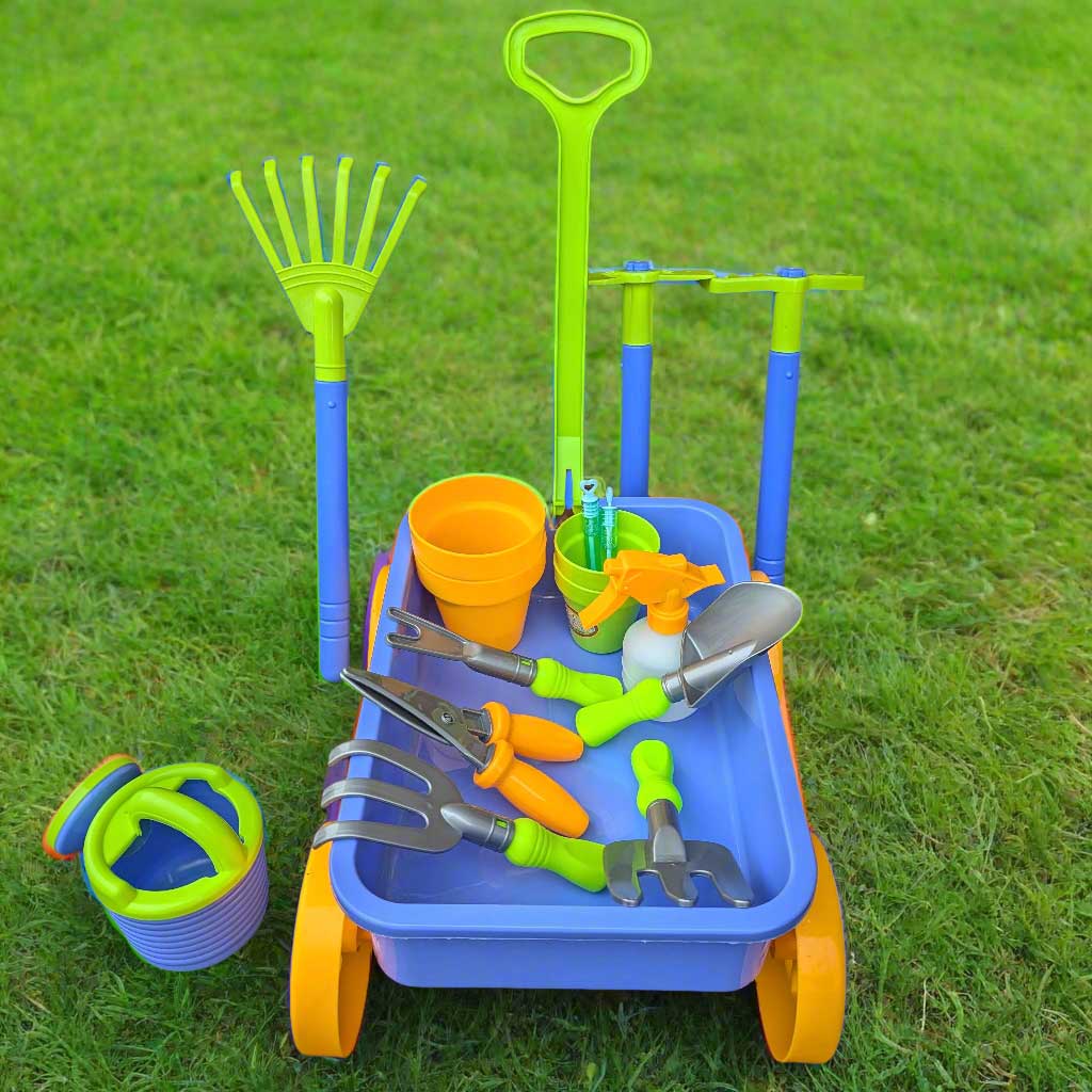 Childrens Gardening Trolley - 16 Accessories Included