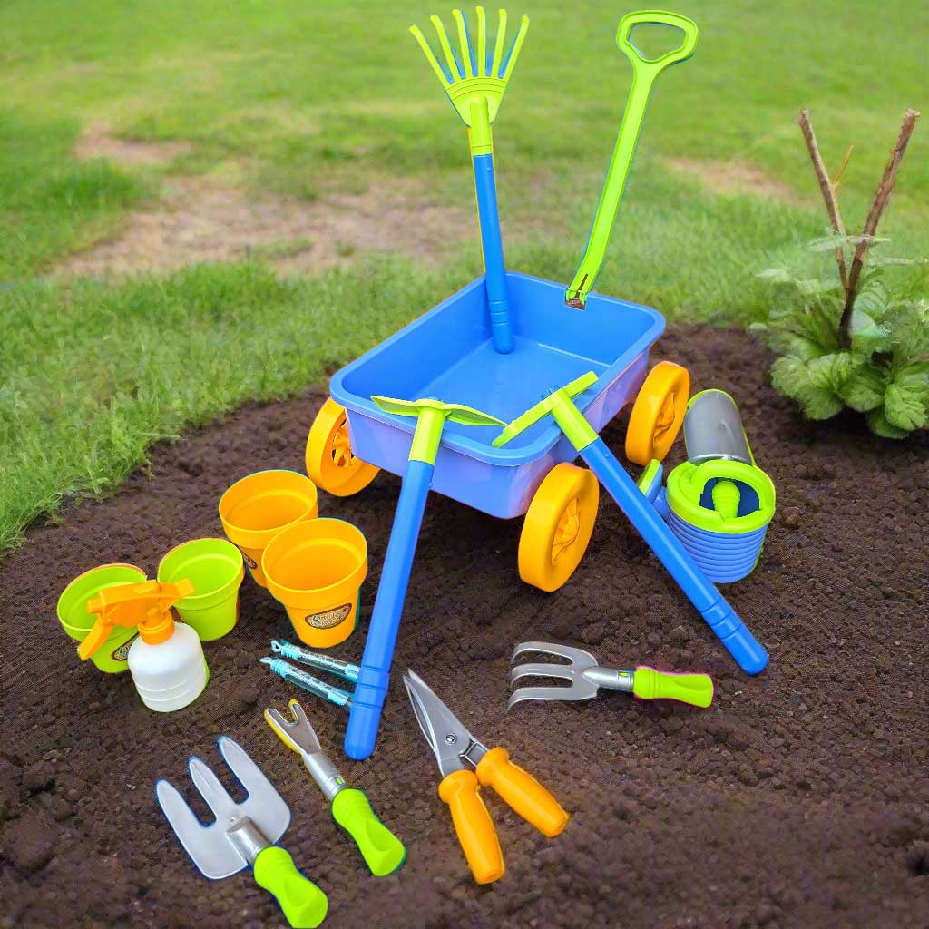 Childrens Gardening Trolley - 16 Accessories Included