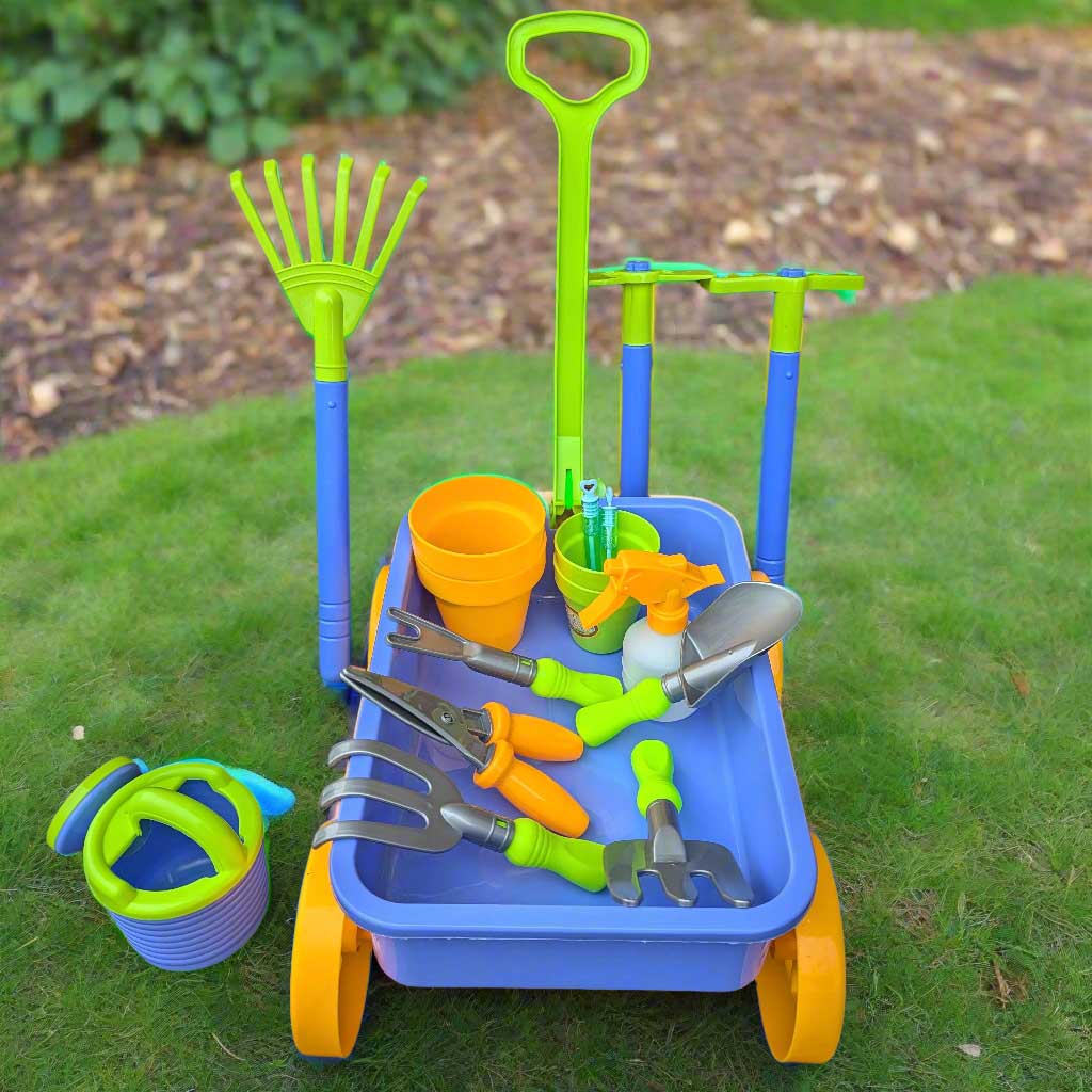 Childrens Gardening Trolley - 16 Accessories Included