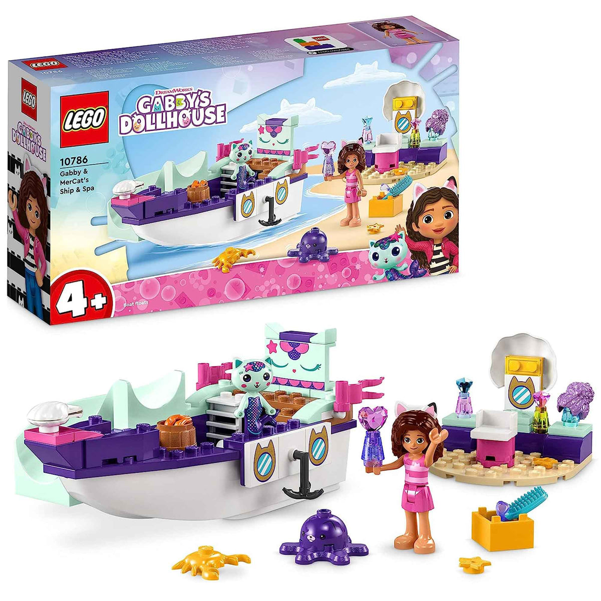 LEGO Gabby&#39;s Dollhouse Gabby &amp; MerCat&#39;s Ship &amp; Spa Set