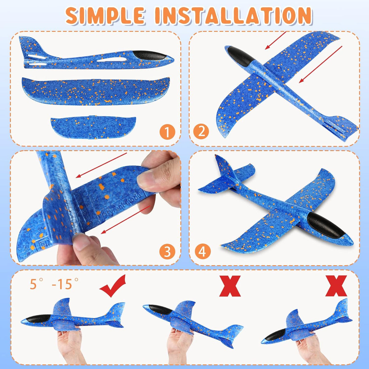 Hot Shots Foam Mega Glider Plane Garden Toys &amp; Games