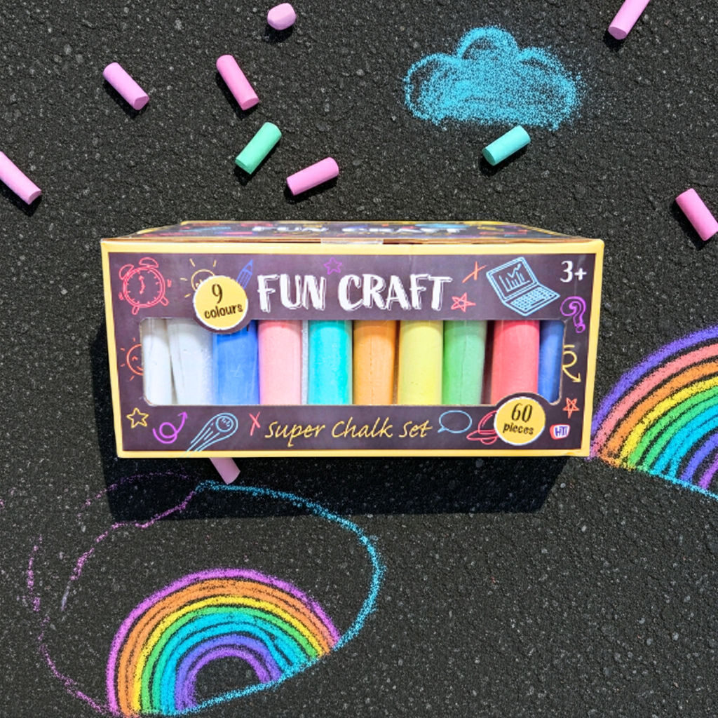 Fun Craft Chalk Set - 60 Jumbo Chalk&#39;s
