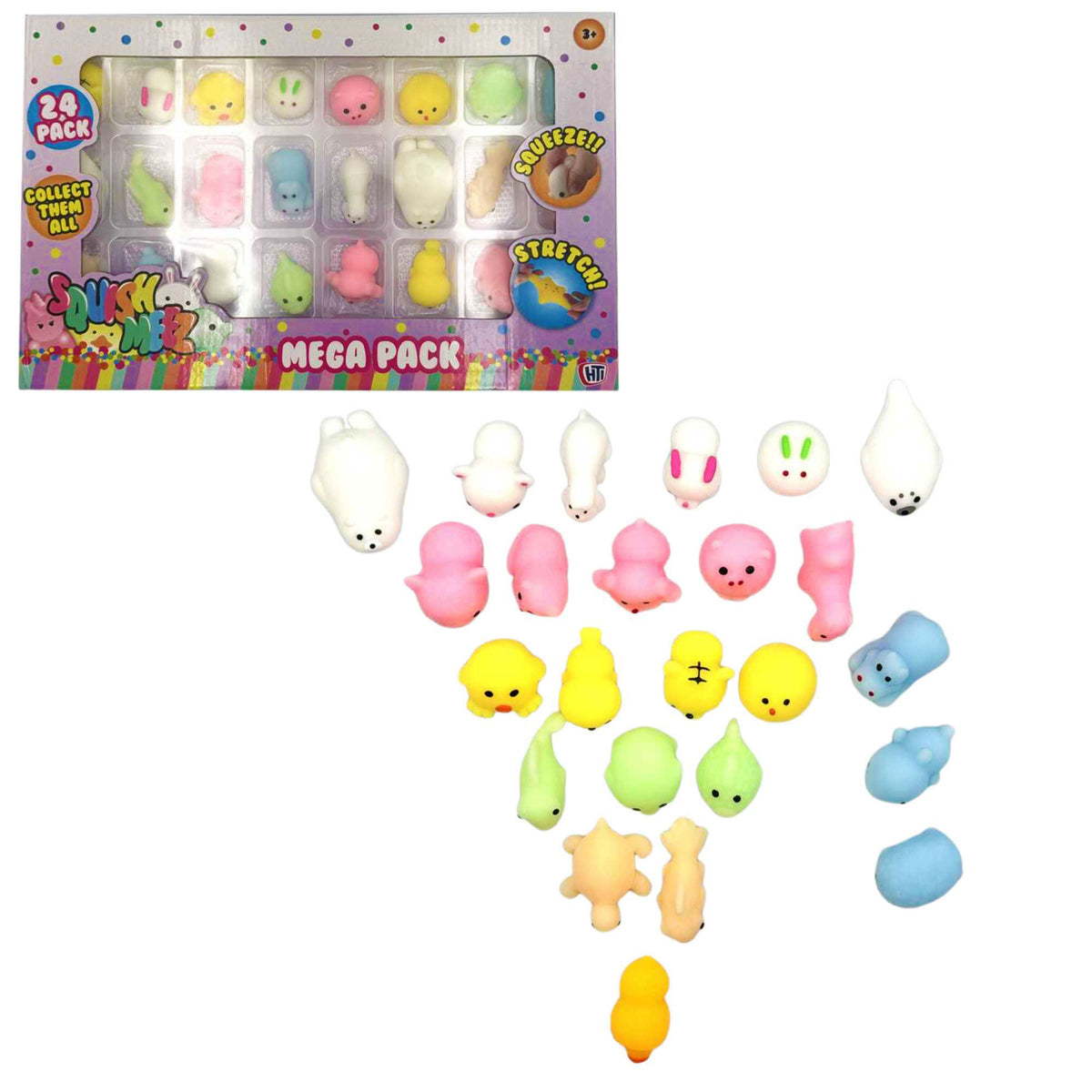 Squish-Meez Mochi Madness Sensory Fidget Toys - 24 Pack