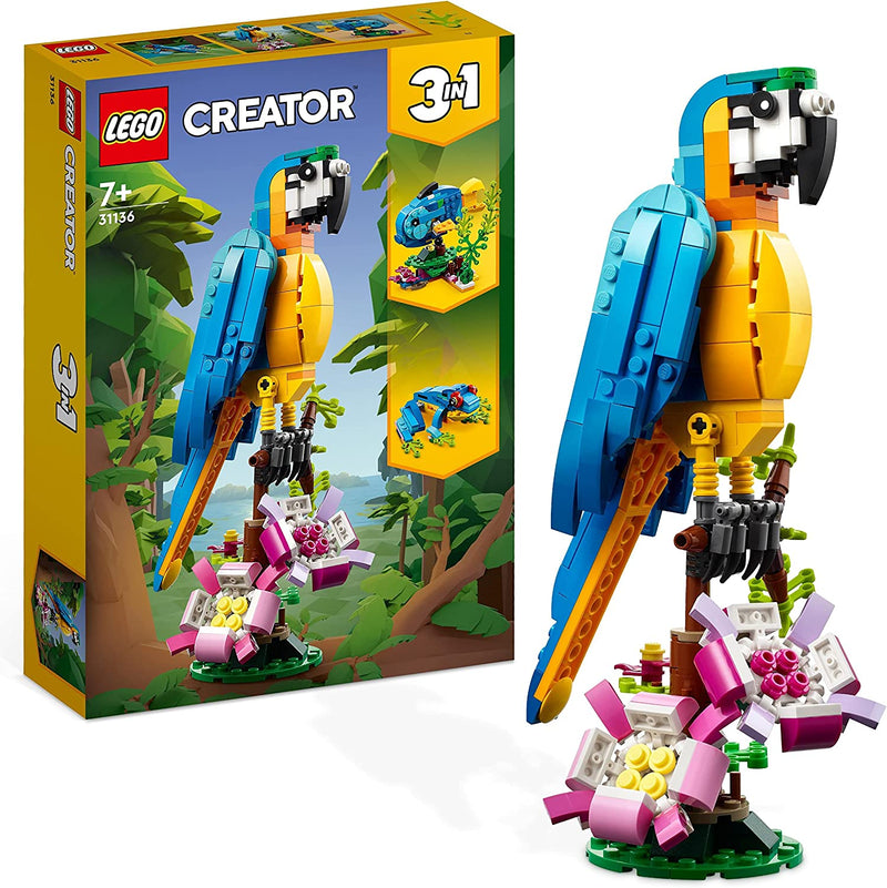 LEGO Creator 3-in-1 31136 Exotic Parrot Animals Building Set