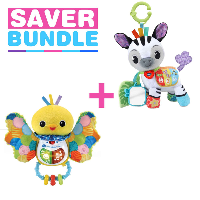 VTech On The Go Zebra + Rattle & Shake Birdie - Bundle