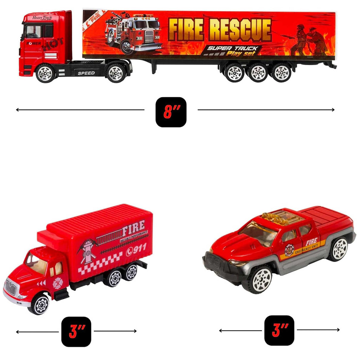 Teamsterz Fire Service Transporter Toy Truck Playset Cars &amp; Transporters