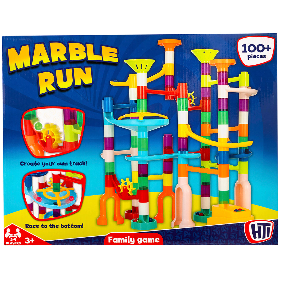 Box image of 100+ piece Marble Run from HTI