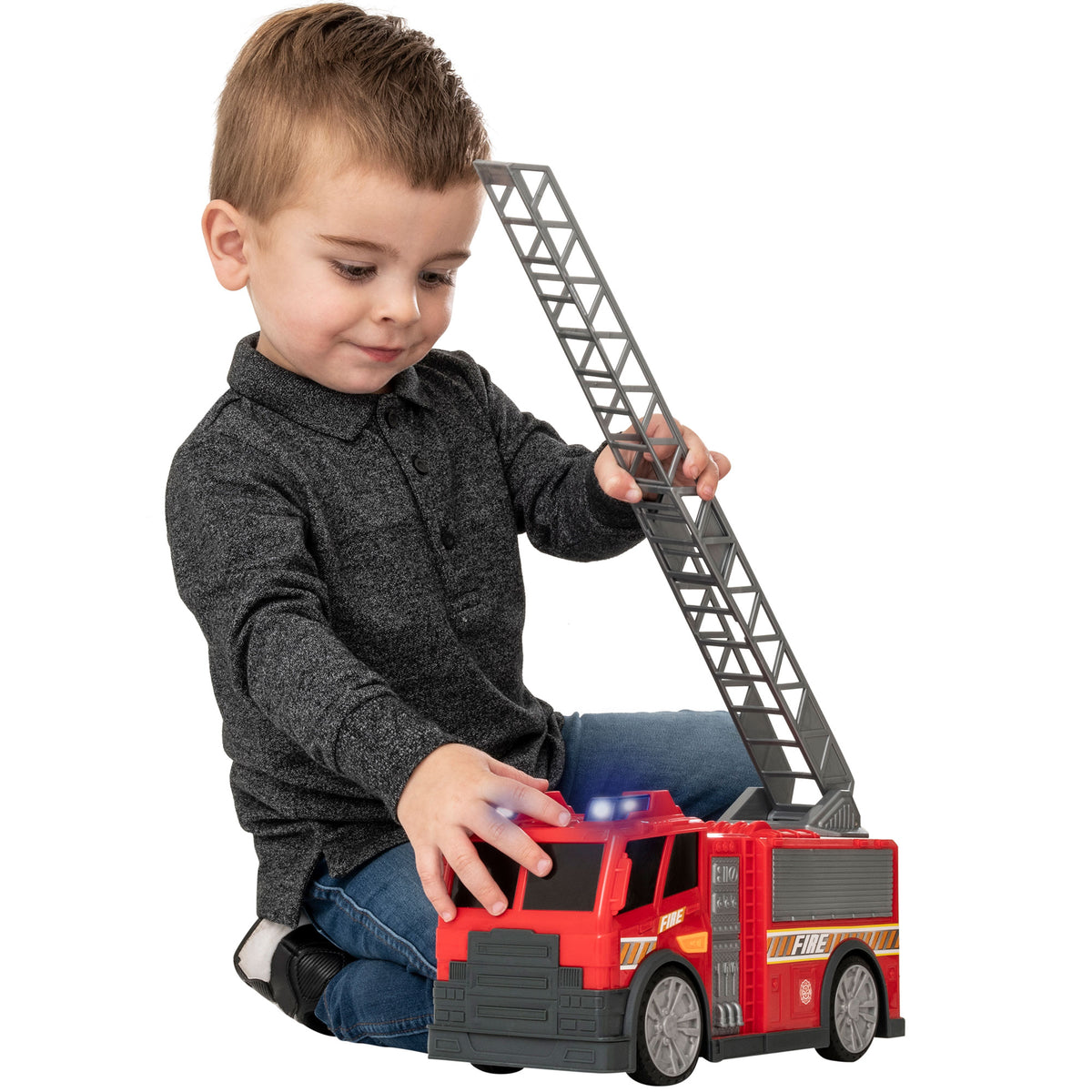 Teamsterz Mighty Machines Medium Light &amp; Sound Fire Engine Cars &amp; Transporters
