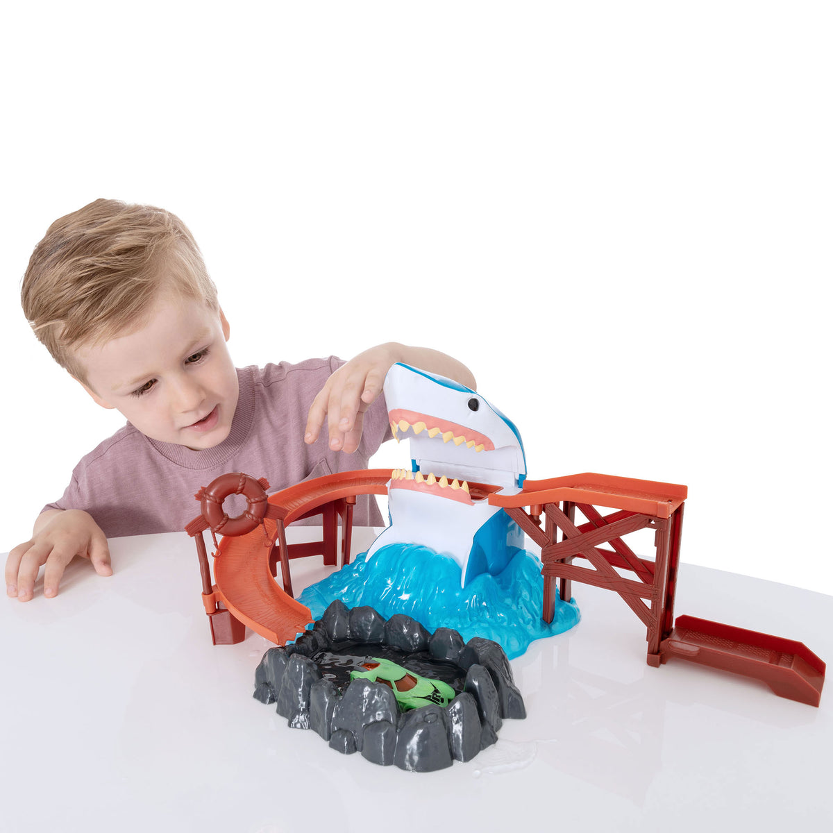 Teamsterz Colour Change Shark Bite Play Set - With 5 Cars