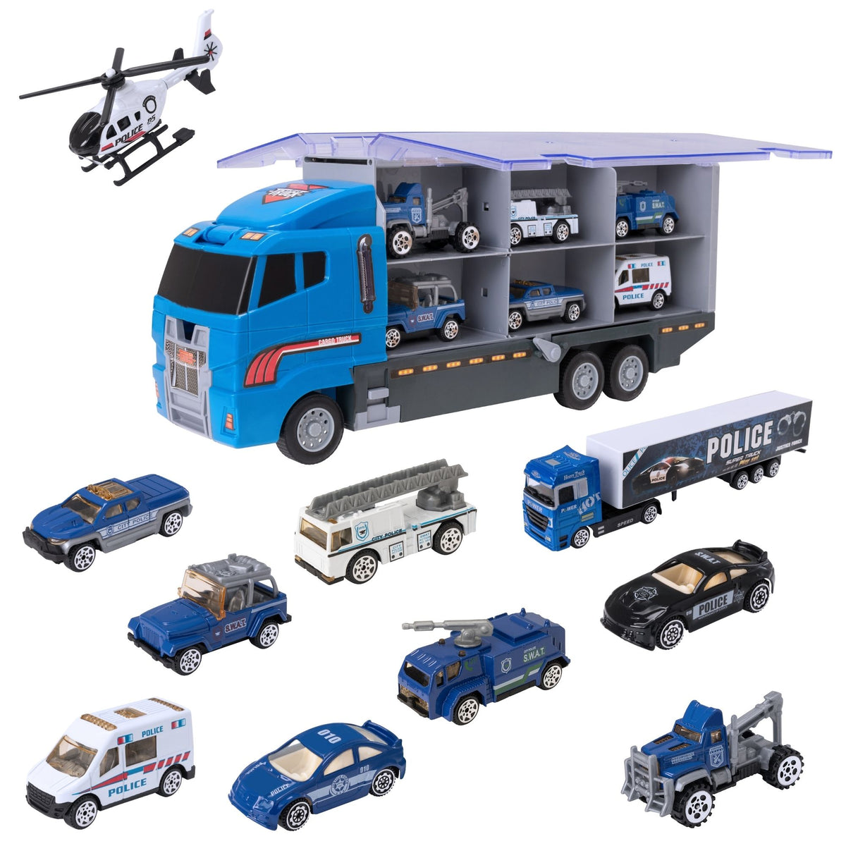 Teamsterz Police Service Transporter Toy Truck Playset