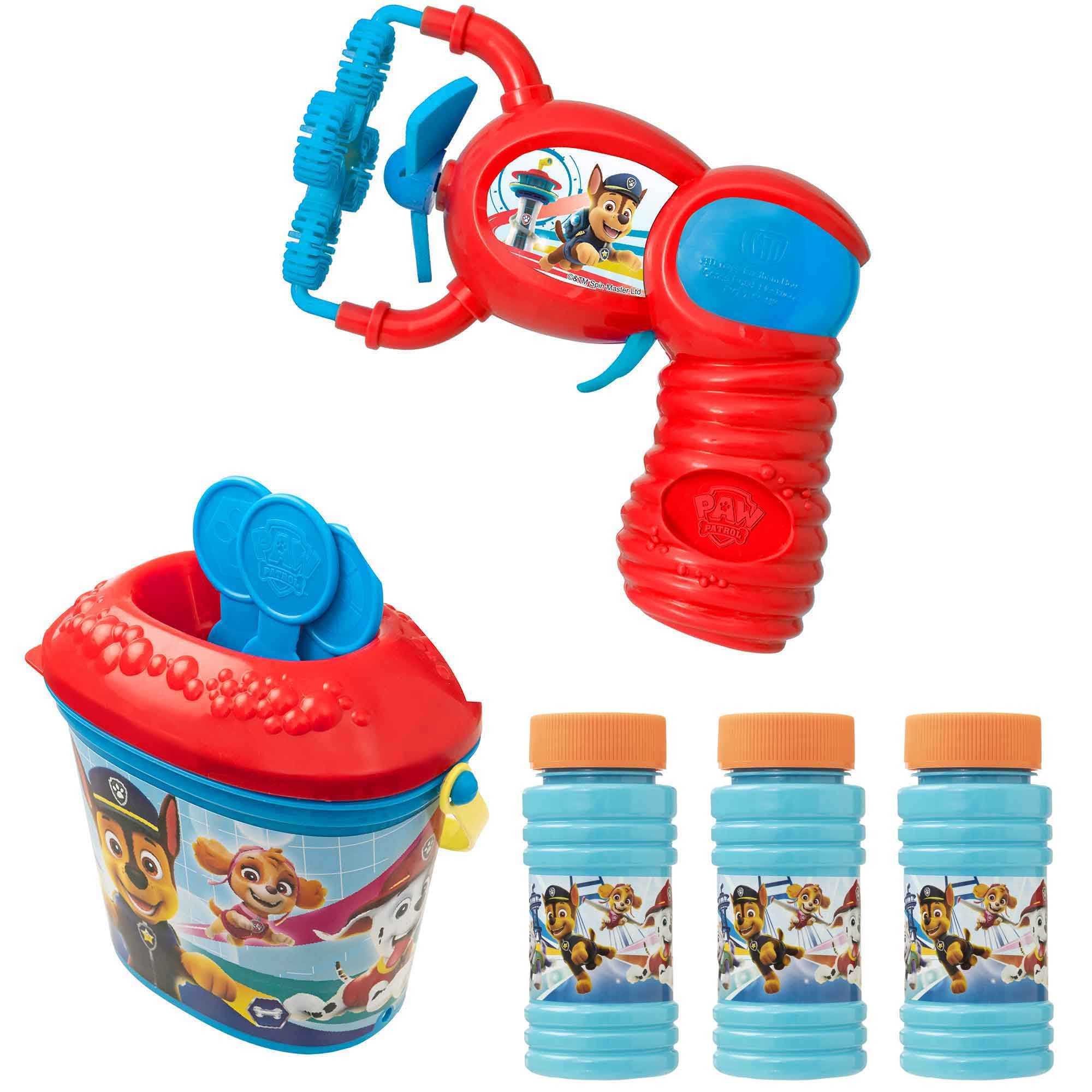 Paw Patrol Bubble Bundle Includes Bubble Gun, Bubble Wands & Solution Bubble Toys