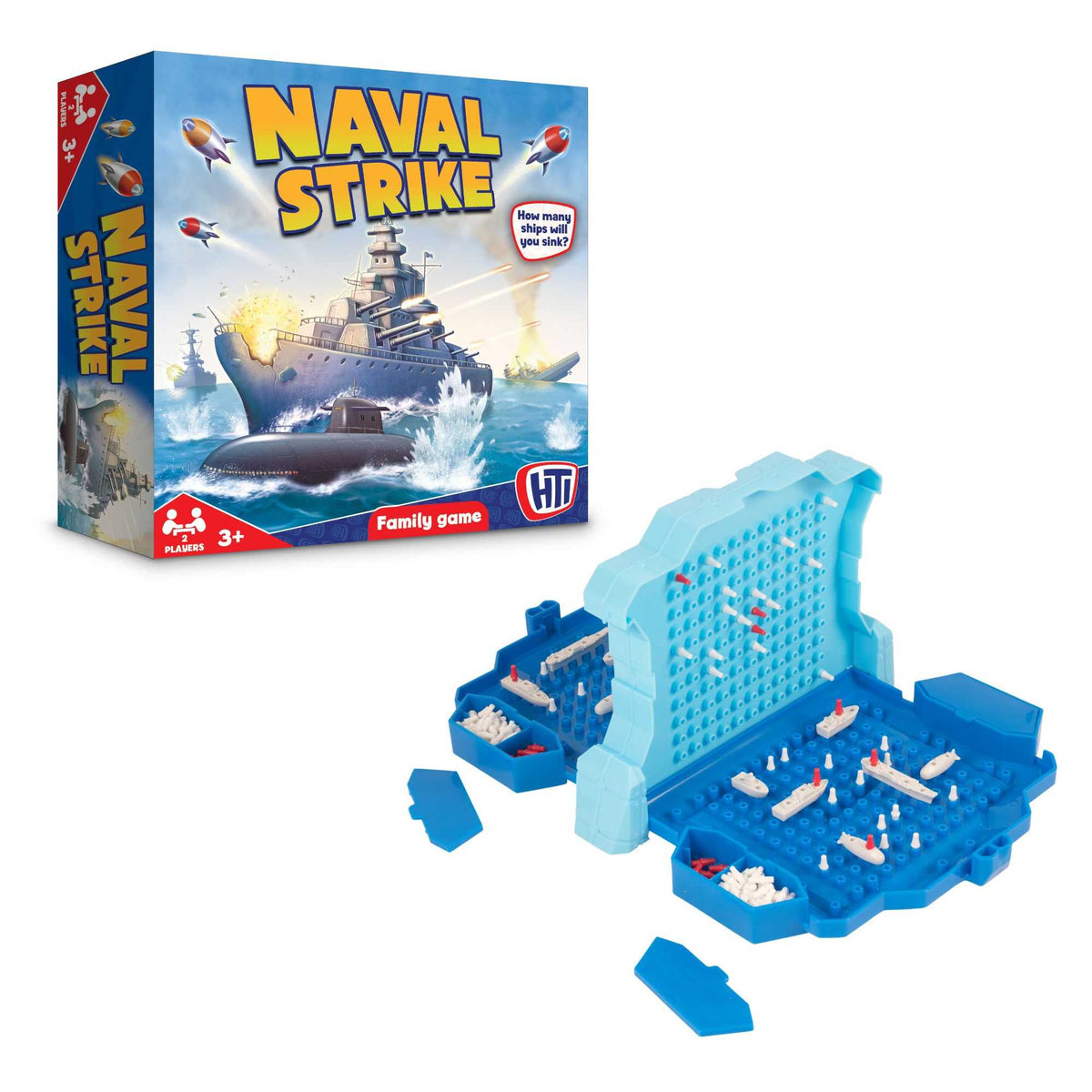 Epic Fun Naval Strike Game featuring a detailed game board and ships, perfect for strategic family game nights and competitive play for all ages.