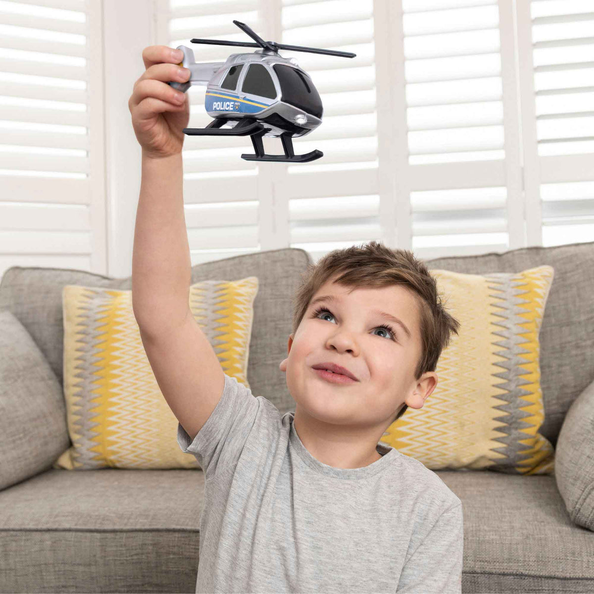 Teamsterz Mighty Machines Small Light &amp; Sound Police Helicopter Transporter Helicopters &amp; Planes