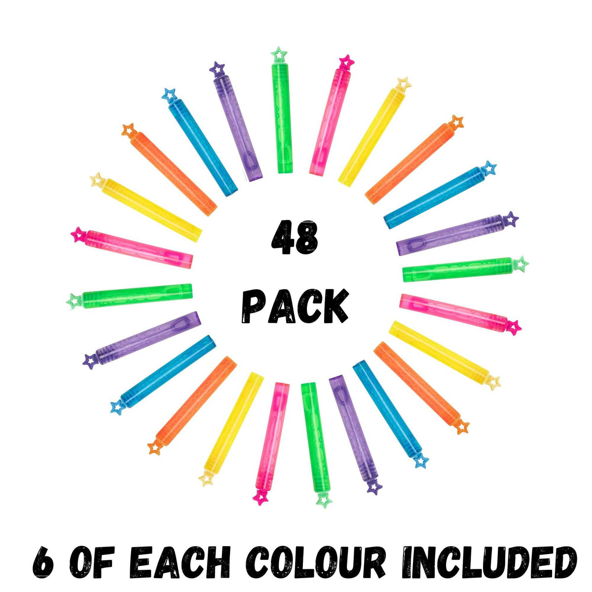 Bubblz 48 Pack of Bubble Wands - Bubble Solution Included Bubble Toys