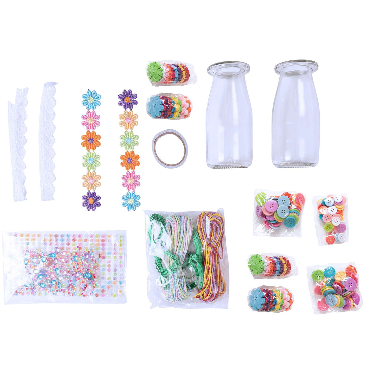 Fun Craft Make Your Own Flower Bouquet Kit - 300+ Pieces for Creative DIY Flower Arrangements