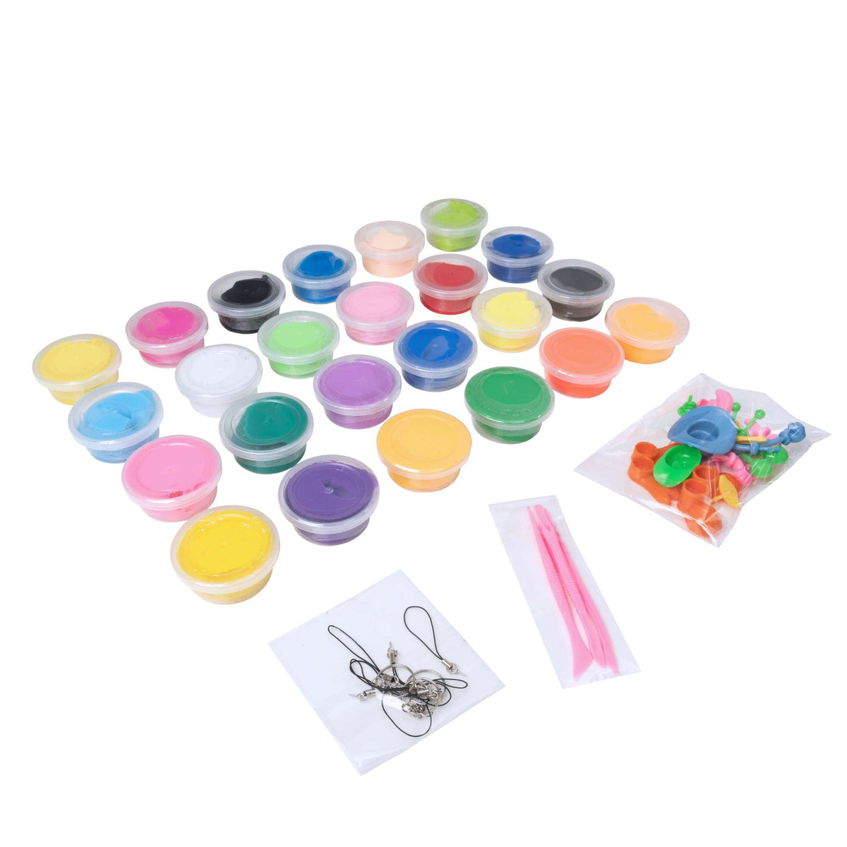 Colorful clay assortment in various shapes and sizes, ideal for sculpting and crafting. Includes tools and accessories for endless creative possibilities. Perfect for kids and adults alike.