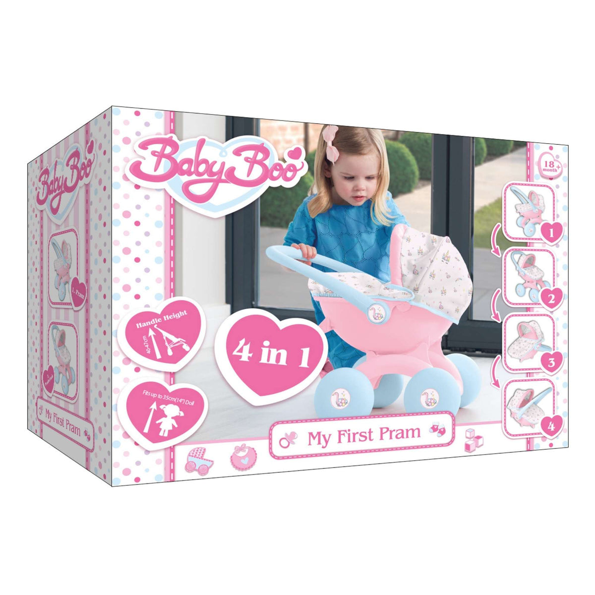 BabyBoo My First 4-IN-1 Interchangeable Dolls Pram