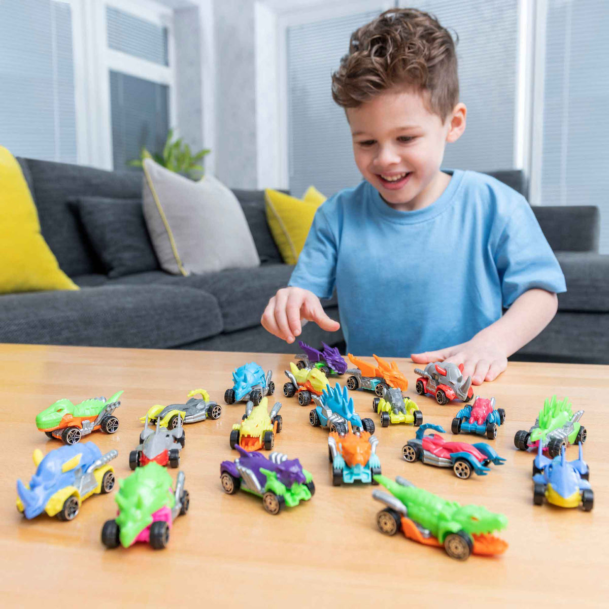 Teamsterz Beast Machine Dino Car Play Set - Set of 10 Die-Cast Cars