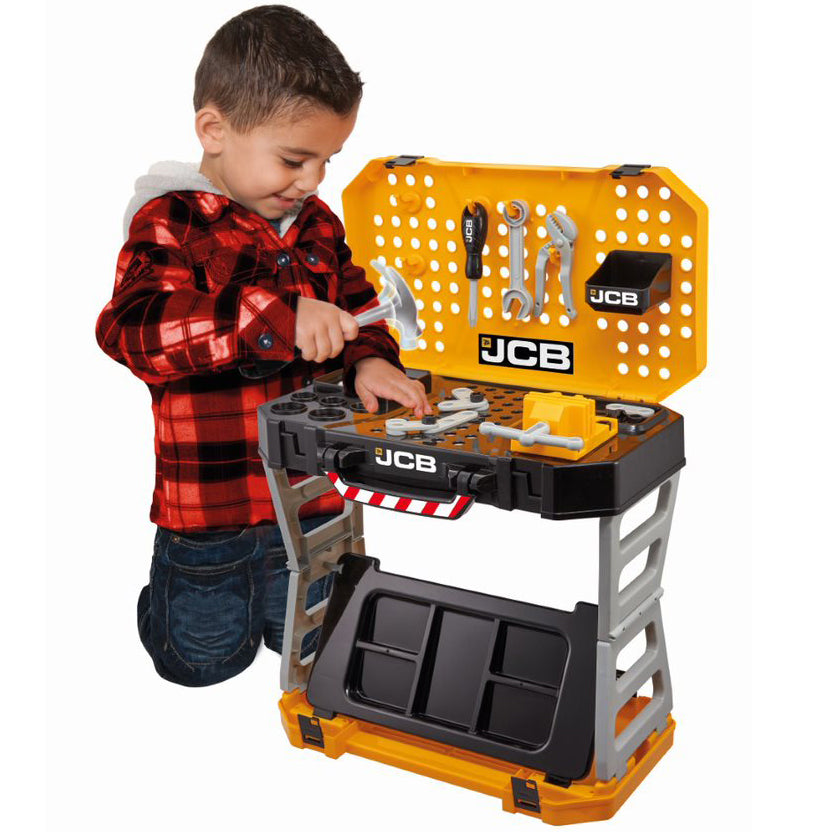 JCB Pop-Up Kids Toy Workbench with Tools