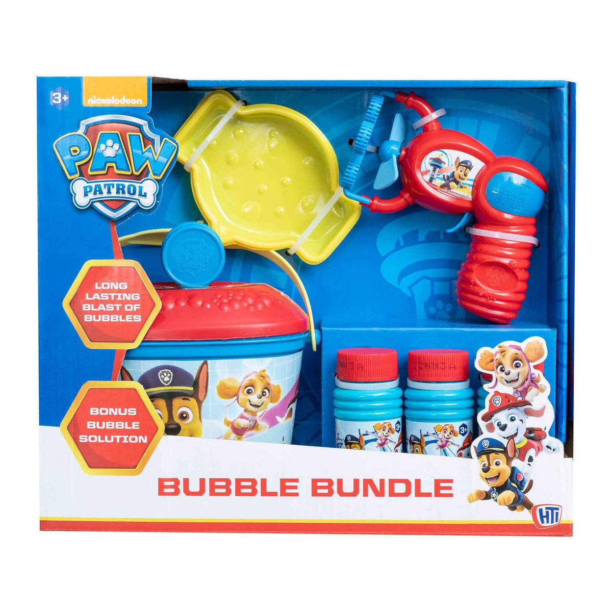 Paw Patrol Bubble Bundle Includes Bubble Gun, Bubble Wands &amp; Solution Bubble Toys