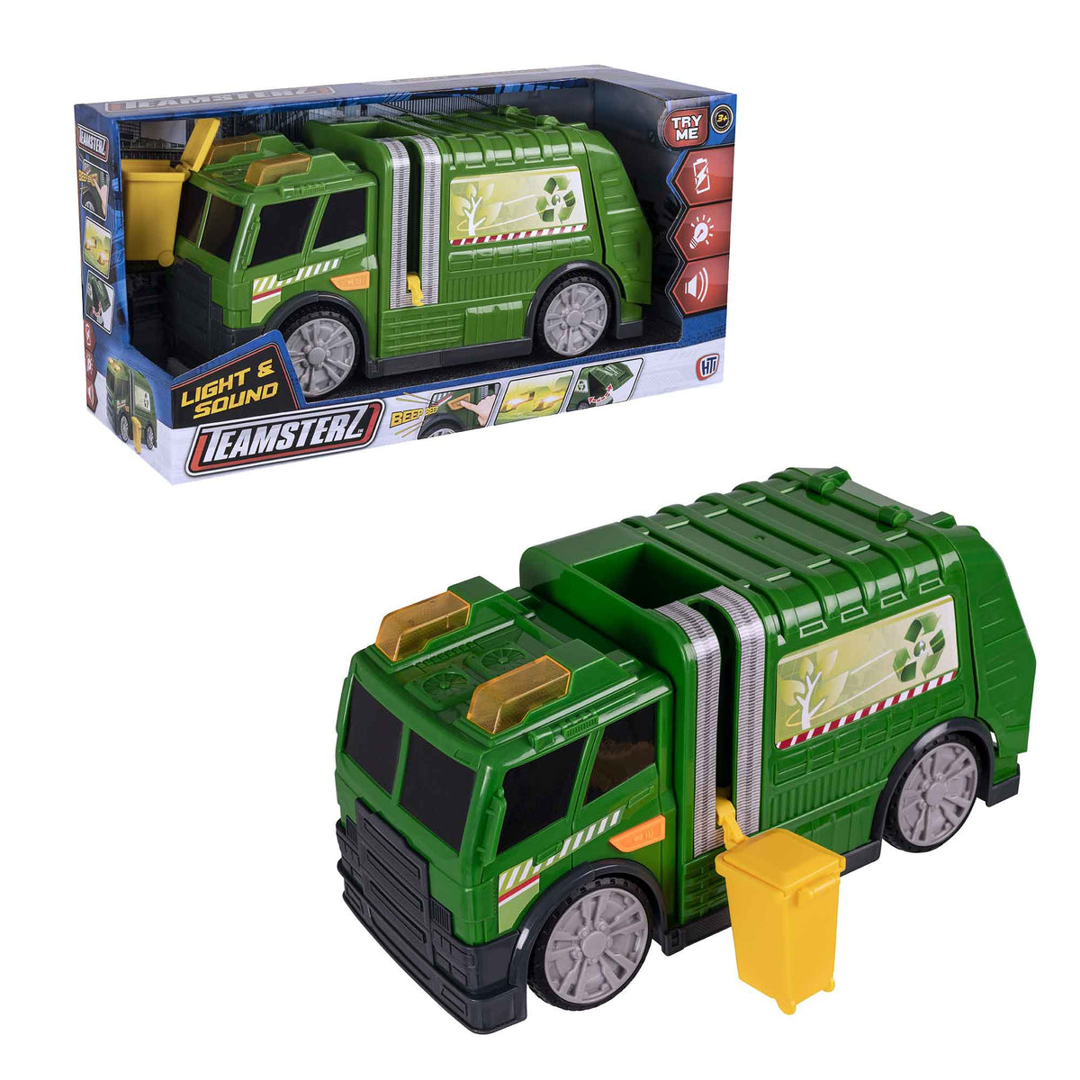 Teamsterz Mighty Machines Medium Light &amp; Sound Recycling Truck Cars &amp; Transporters